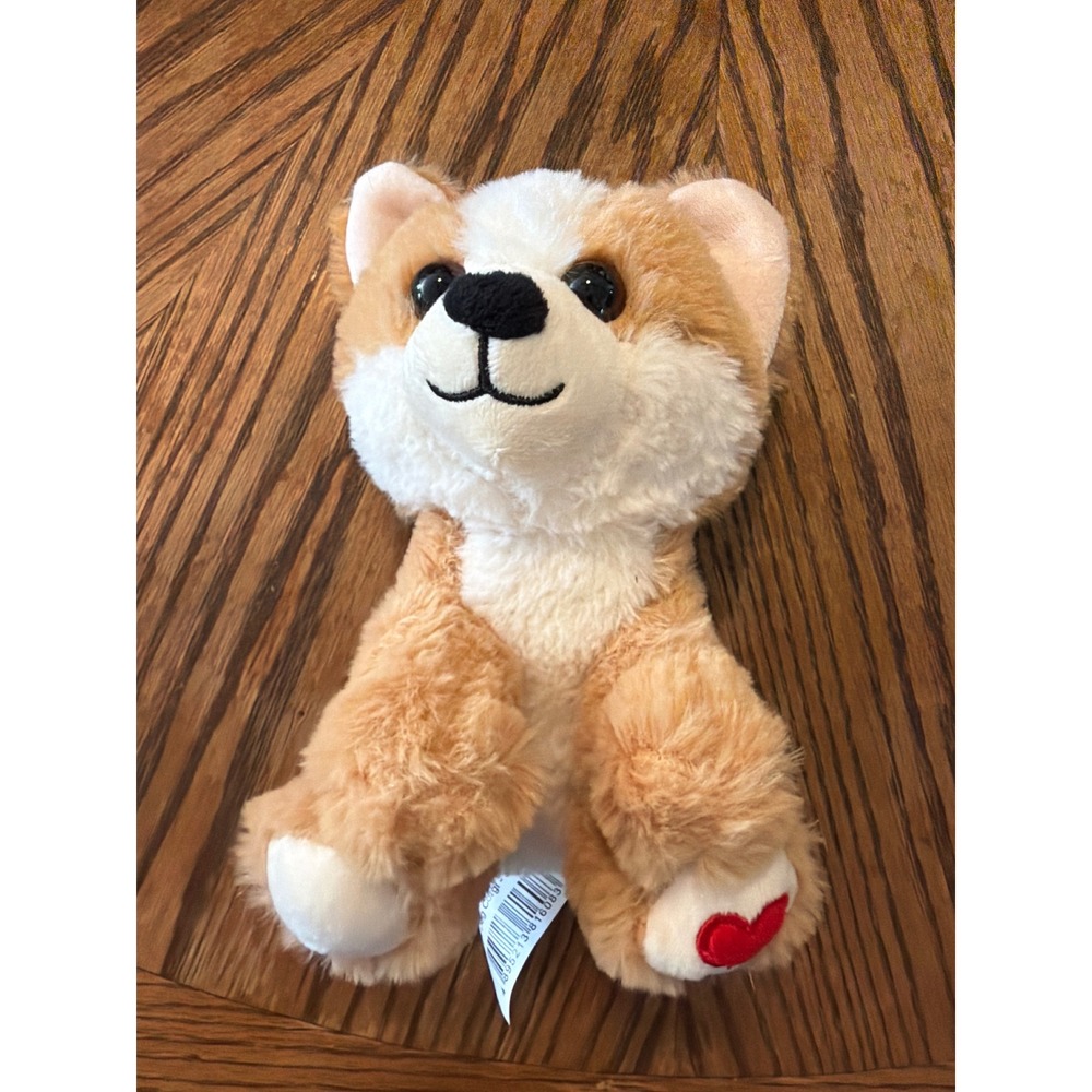 Walmart Corgi Dog Plush Stuffed Animal Tan White Heart Paw 342327-0825